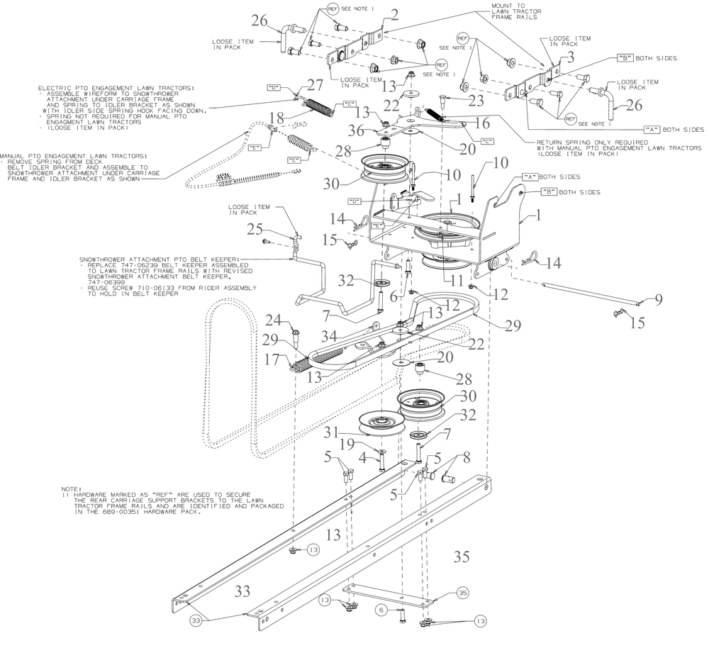 Drive Diagram and Parts List for 19B40024OEM (42Inch-3x)(2023 & After) Cub Cadet Snow Blower